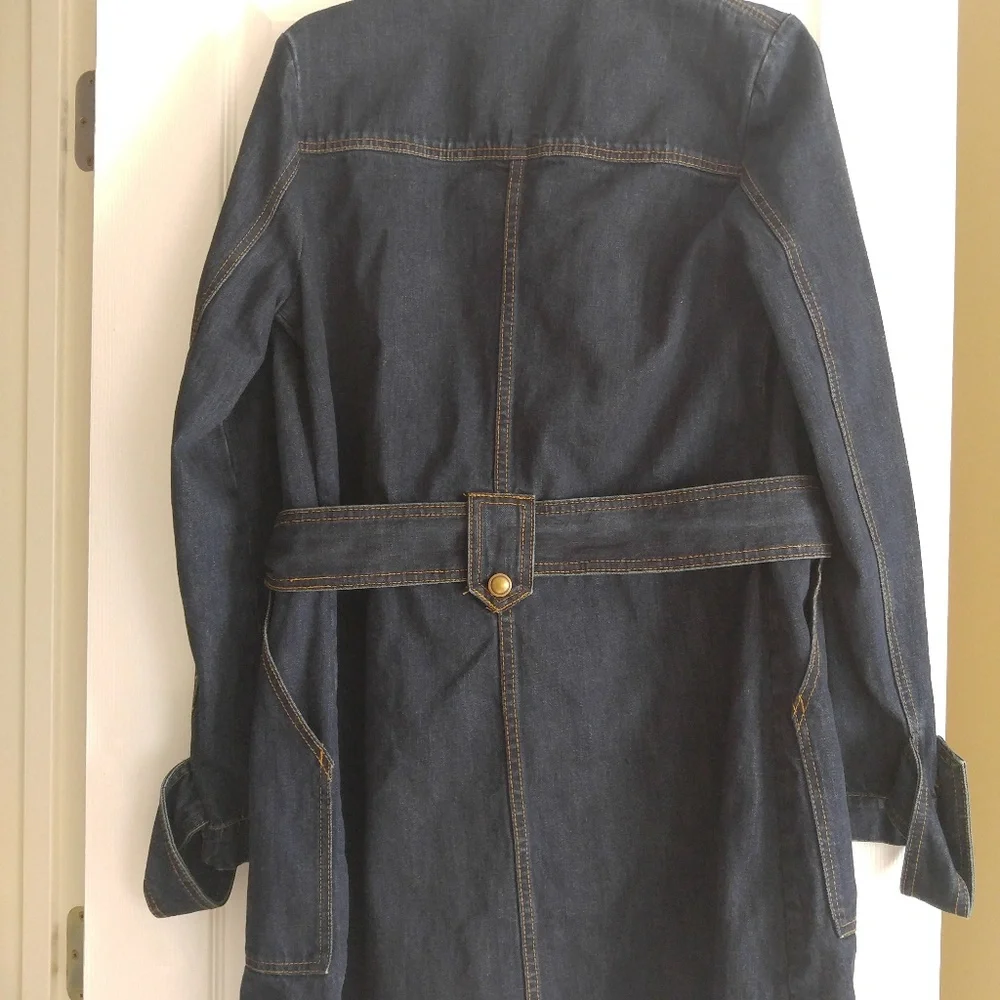 Free People Military Denim Trench Dress Jacket - Picture 7 of 7